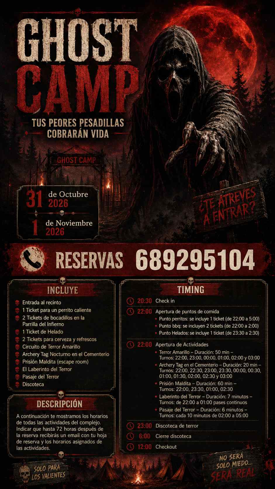 Cartel Ghost Camp Halloween Madrid