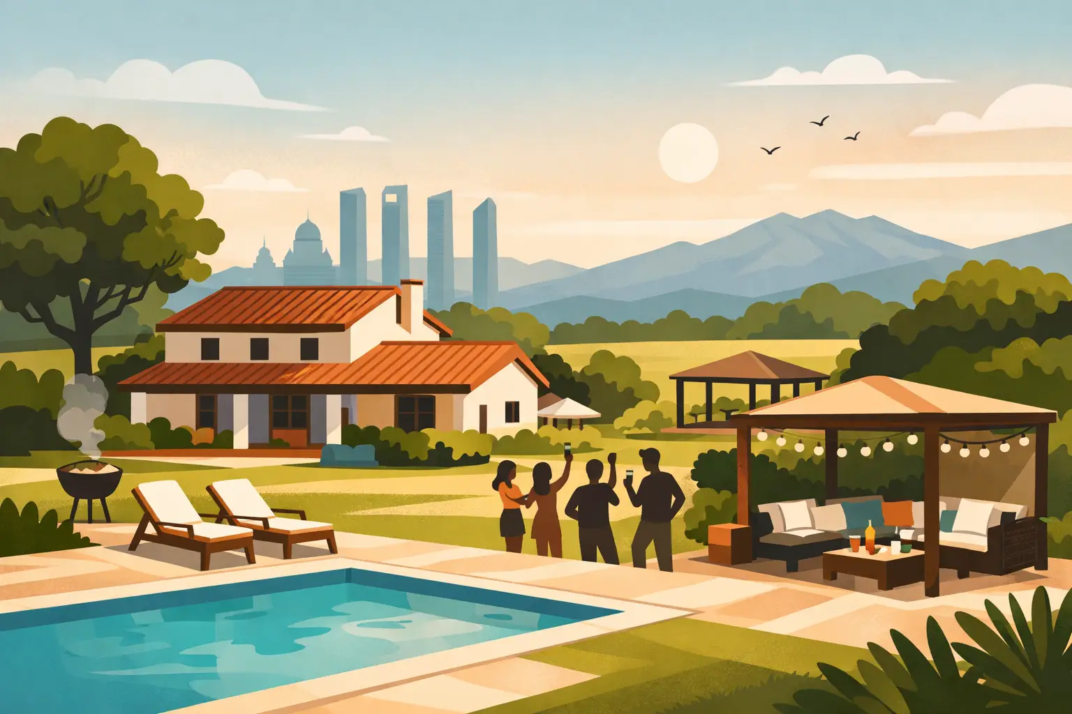 Finca para despedidas con Pool Party cerca de Madrid