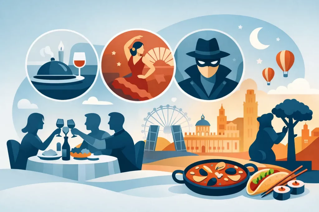 Cena temática para grupos Madrid: qué elegir