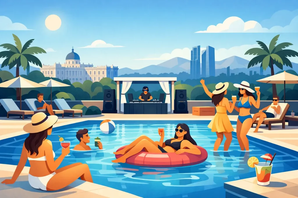 Pool party para despedidas en Madrid