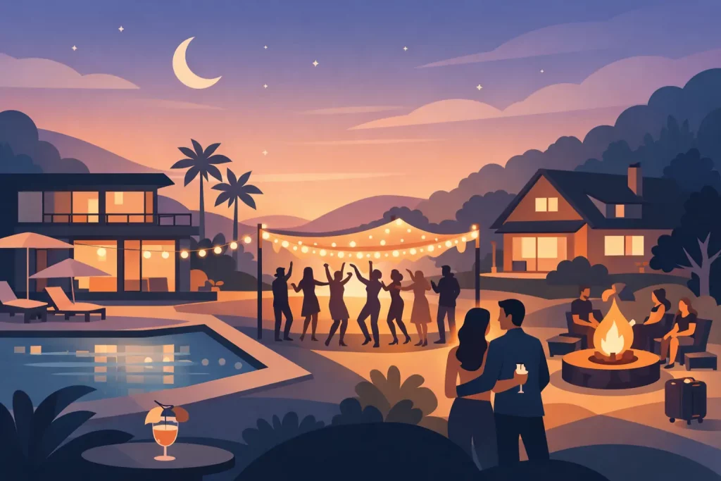 Sitio para fiestas privadas con alojamiento