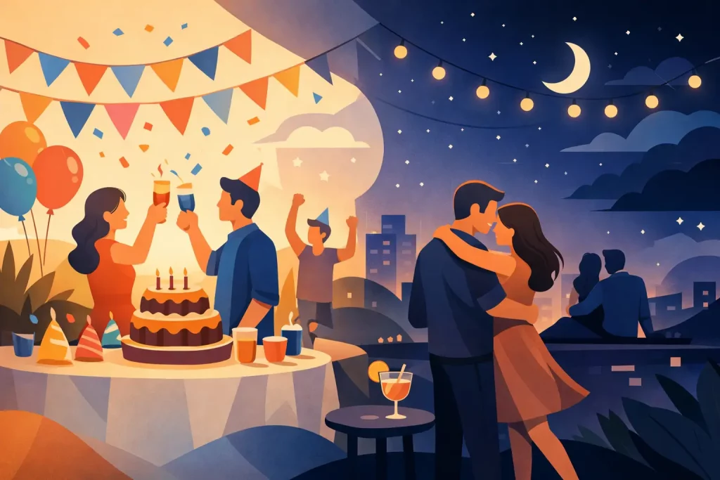 Fiesta de cumpleaños con noche incluida
