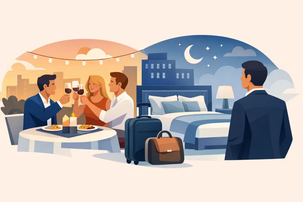 Ejemplo de despedida con cena y alojamiento